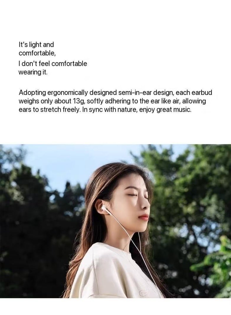 OPPO Original OPPO MH166 Semi-In-Ear Wired Headphones with Type-C Port – Compatible with Find/Reno Series, Hi-Fi Sound & Built-in Mic (White) WHITE - Image 5