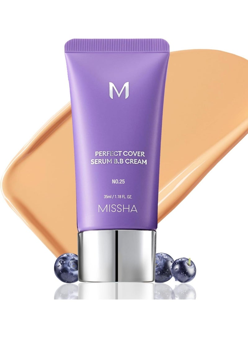 Missha, Perfect Cover Serum B.B Cream, No. 25 Warm Beige, 1.18 fl oz (35 ml) warm Beige - Image 1