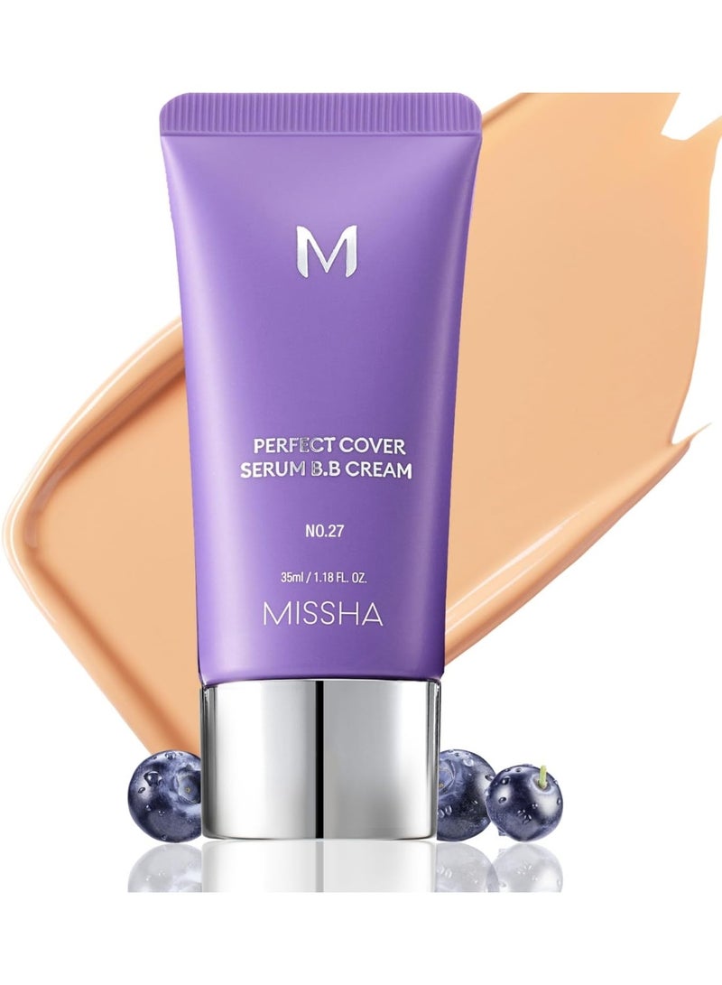 Missha, Perfect Cover Serum B.B Cream, No. 27 Honey Beige, 1.18 fl oz (35 ml) Honey Beige - Image 1