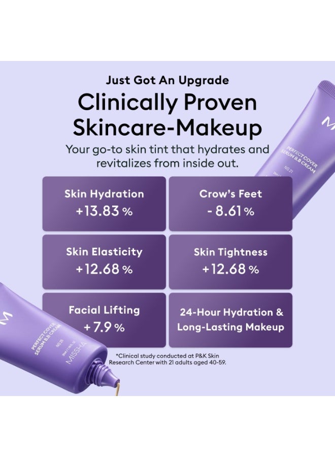 Missha, Perfect Cover Serum B.B Cream, No 21 Light Beige, 1.18 fl oz (35 ml) Light Beige - Image 4