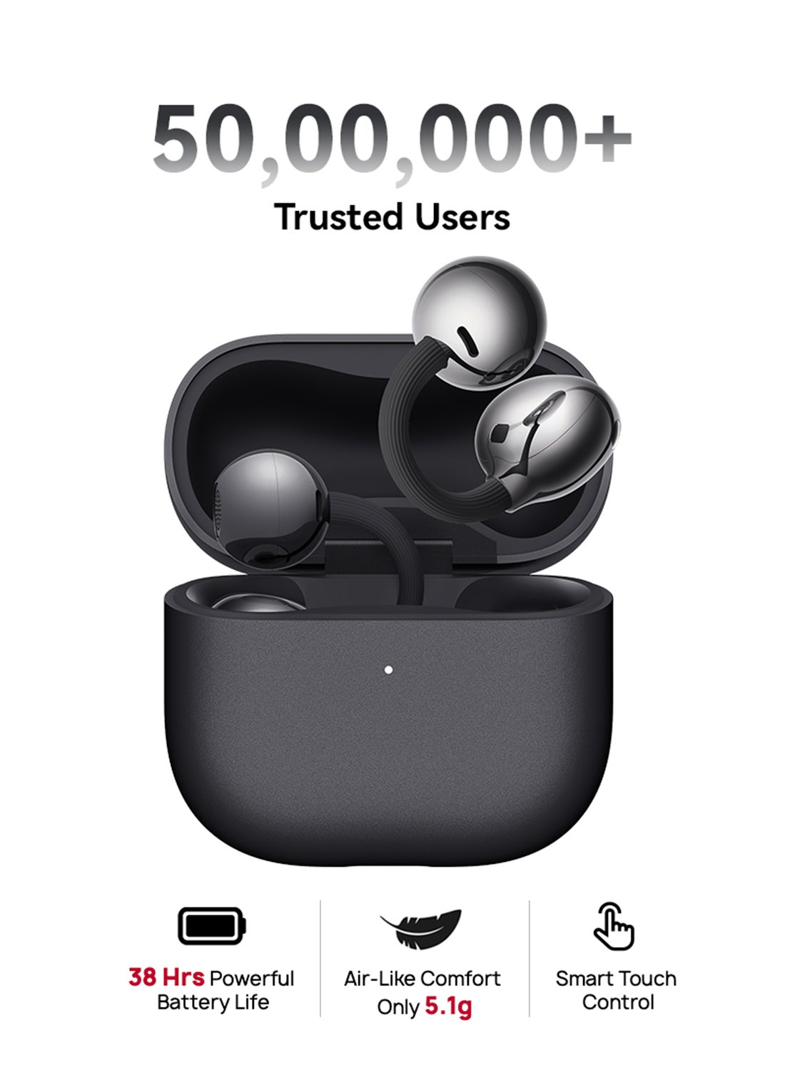 FreeClip 2 Wireless Earphones, Bluetooth Earbuds, Airy C-bridge Design, Adaptive Open-ear Listening, Crystal-clear Calls, 38 Hours Long Battery Life, Compatible with iOS & Android, IP57, Black