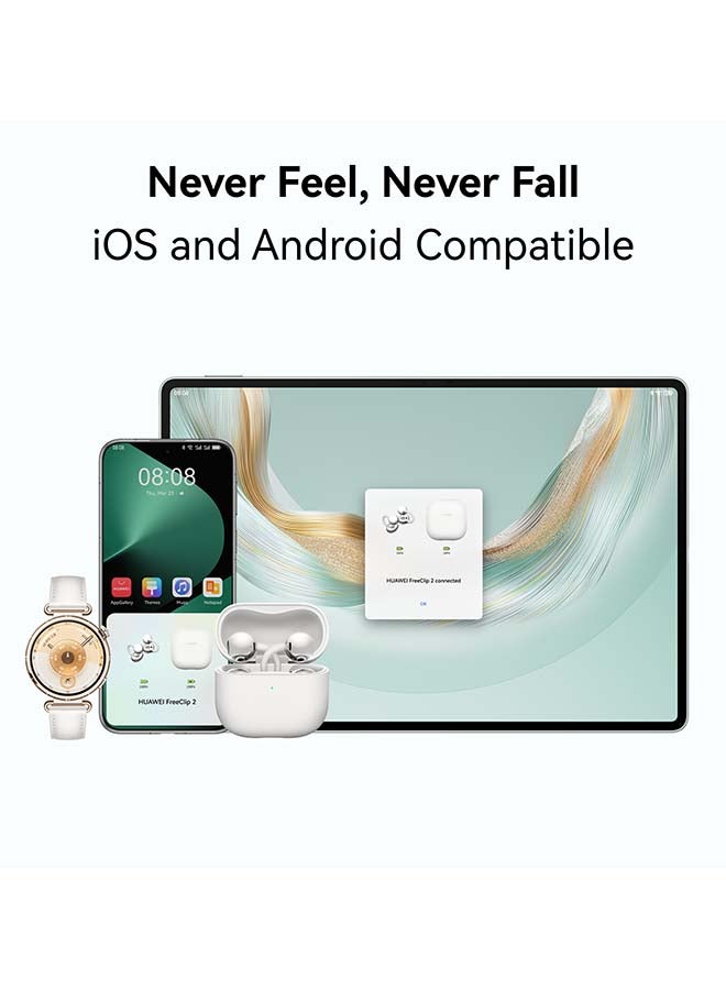FreeClip 2 Wireless Earphones, Bluetooth Earbuds, Airy C-bridge Design, Adaptive Open-ear Listening, Crystal-clear Calls, 38 Hours Long Battery Life, Compatible with iOS & Android, IP57 With Free Loss Care white image 9