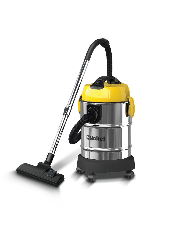 Nobel Wet & Dry Vacuum Cleaner 21L  3-in-1 Drum Vacuum, 1200W Powerful Suction, Stainless Steel Tank, Multi-Filtration System – NVC2323WD (1 Year Warranty) 21 L 1200 W NVC2323WD silver - Image 1