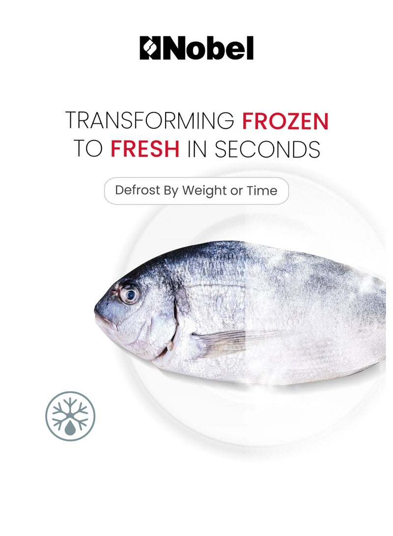 نوبل فرن ميكروويف رقمي 25 لتر 850 واط، 5 مستويات طاقة، شاشة LED، مؤقت 60 دقيقة، تحكم بالزر – NMO35D (ضمان سنة واحدة) - Image 4