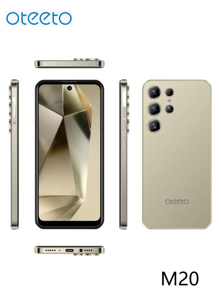 Oteeto M20 Smart Android Smartphone 4GB RAM + 128GB ROM 6.56-Inch Incell Display 5000mAh Battery - Gold - Image 2