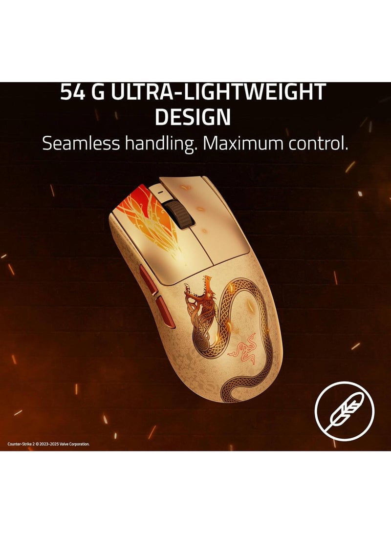 ASUS Razer Viper V3 Pro Counter Strike 2 Edition Computer Mouse, 54g Lightweight Design, 35K Gen 2 DPI Optical Sensor, Up To 95H Battery Life, Optical Mouse Switches Gen 3, Gold | RZ01-05120800-R3M1 gold - Image 4