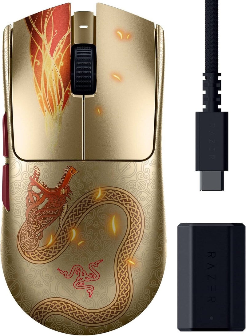 ASUS Razer Viper V3 Pro Counter Strike 2 Edition Computer Mouse, 54g Lightweight Design, 35K Gen 2 DPI Optical Sensor, Up To 95H Battery Life, Optical Mouse Switches Gen 3, Gold | RZ01-05120800-R3M1 gold - Image 2