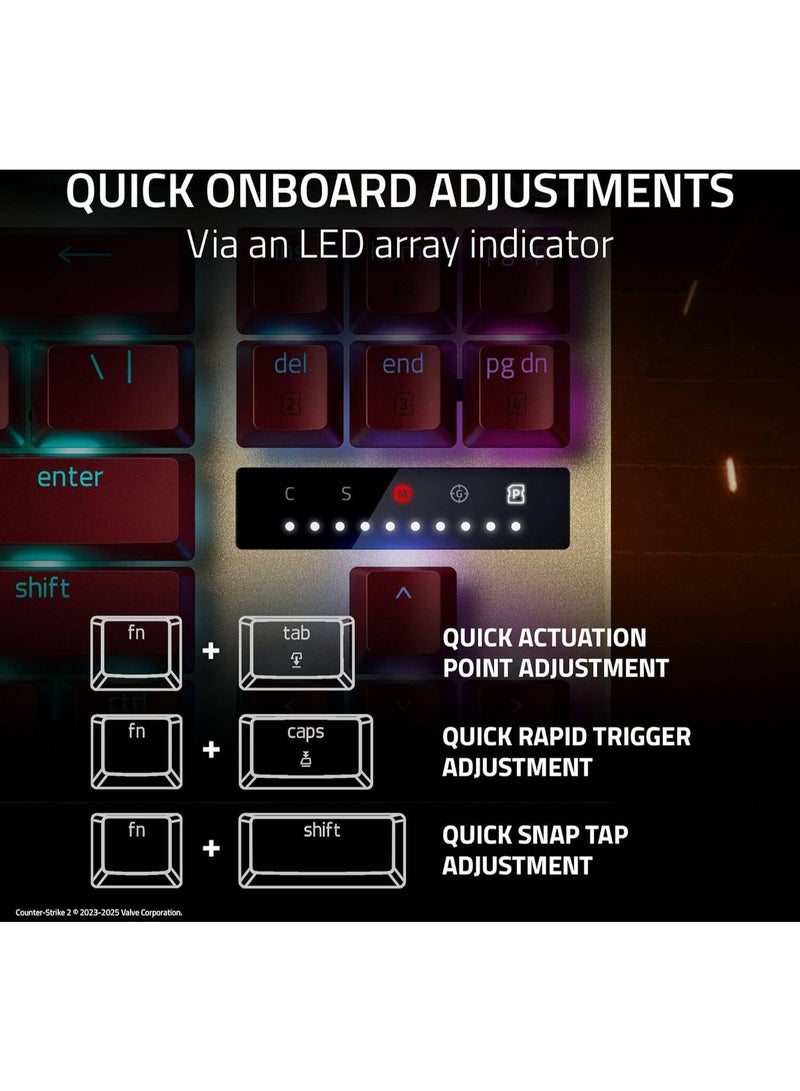 ASUS Razer Huntsman V3 Pro TKL Esports Counter-Strike 2 Edition Gaming Keyboard, Analog Optical Switches Snap Tap, Rapid Trigger, Adjustable Actuation, Media Keys, PBT Keycaps, Gold | RZ03-04982100-R3M1 gold - Image 5