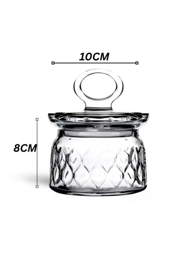 باساباتشي Pasabahce Leafy Glass Jar 400ml-Turkey Made - Image 2