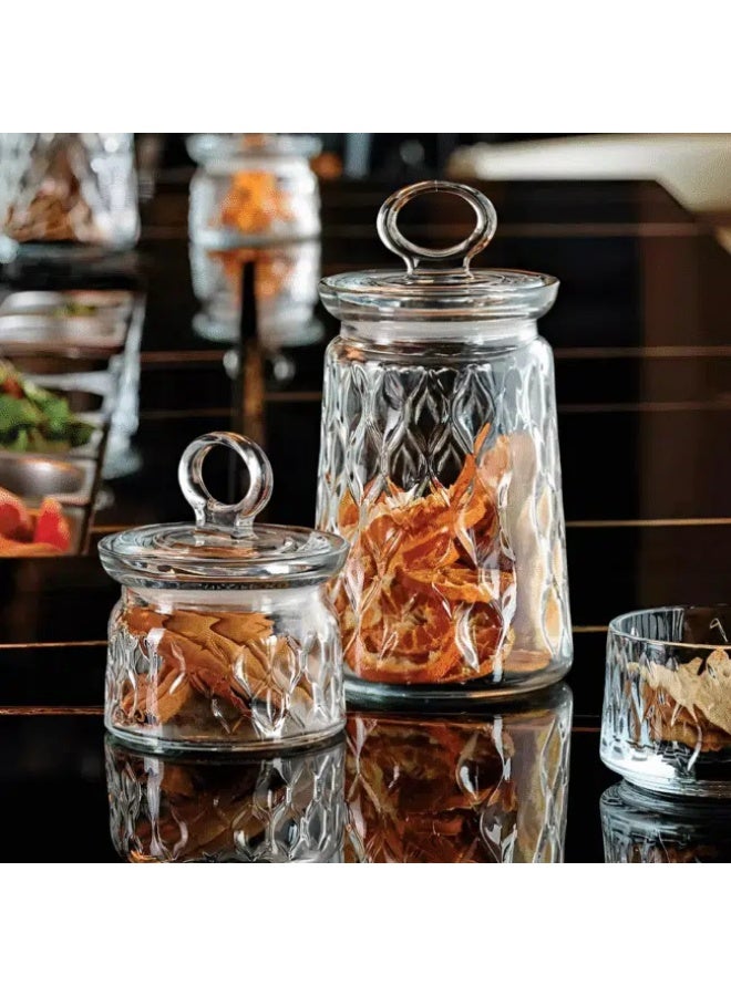 باساباتشي Pasabahce Leafy Glass Jar 400ml-Turkey Made - Image 3