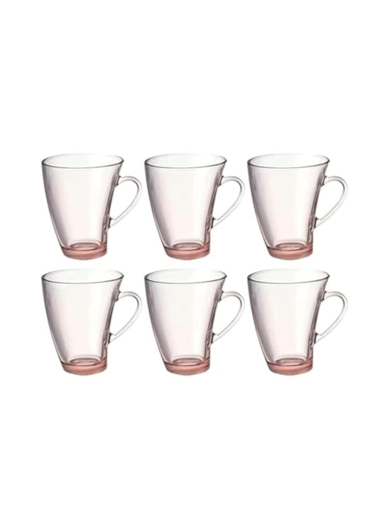 باساباتشي Pasabahce Tea Mug Set Penguen -6 Cups- 295cc -Pink Color-Turkey Origin - Image 1