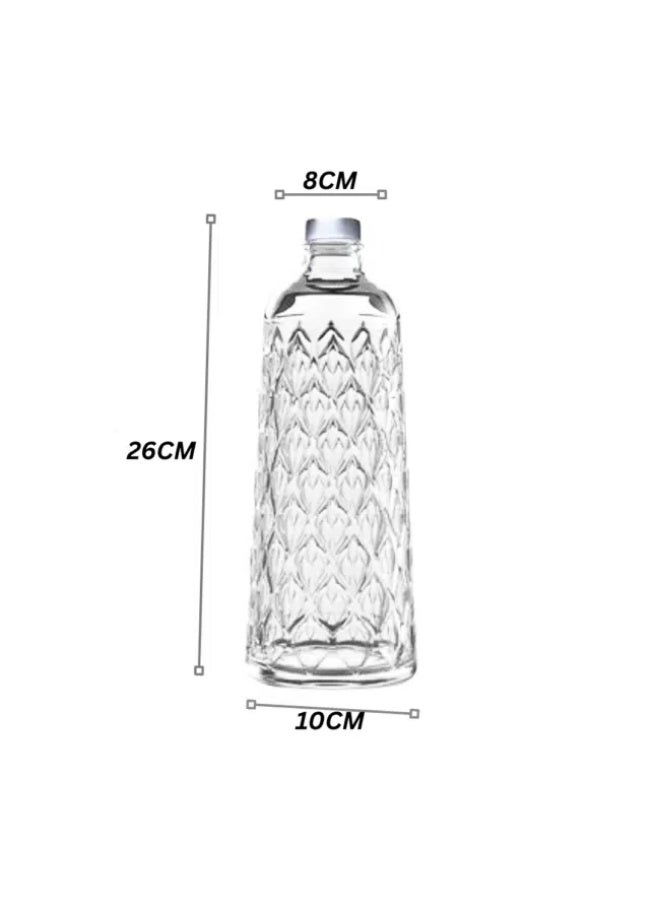 باساباتشي Pasabahce Leafy Water Bottle 1035ml with Cover-Turkey Made - Image 2