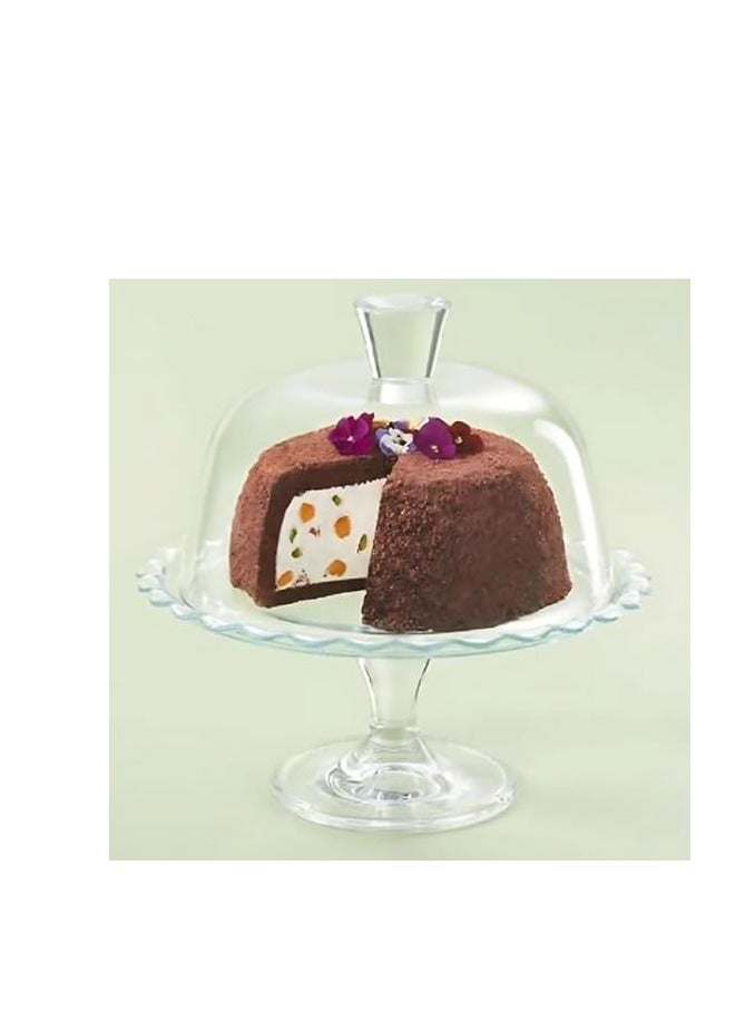 Pasabahce Footed Petite Patisserie cake Stand with Dome (26.4cm) Turkey Made - Image 4
