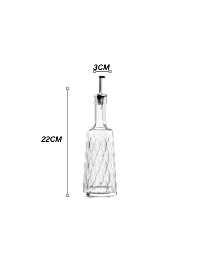 باساباتشي Pasabahce Leafy Oil and Vinegar Set with Metal Lid 380ml 2Pcs- Turkey Made - Image 2