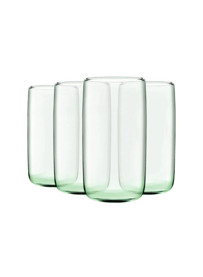 Pasabahce Iconic Glass Set of 4Pcs (365ml) Green Color-Turkey Made - Image 1