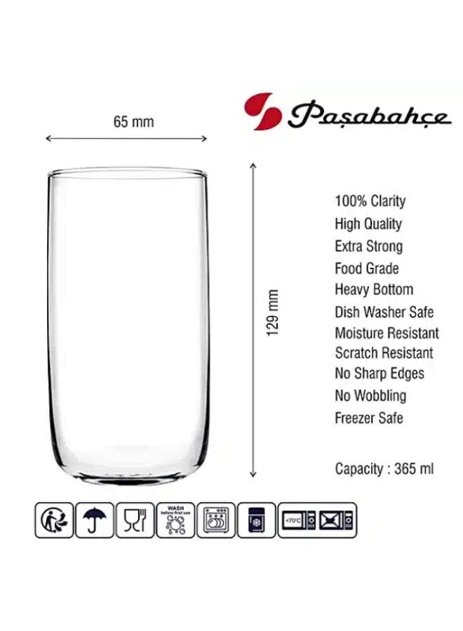 Pasabahce Iconic Glass Set of 4Pcs (365ml) Green Color-Turkey Made - Image 4