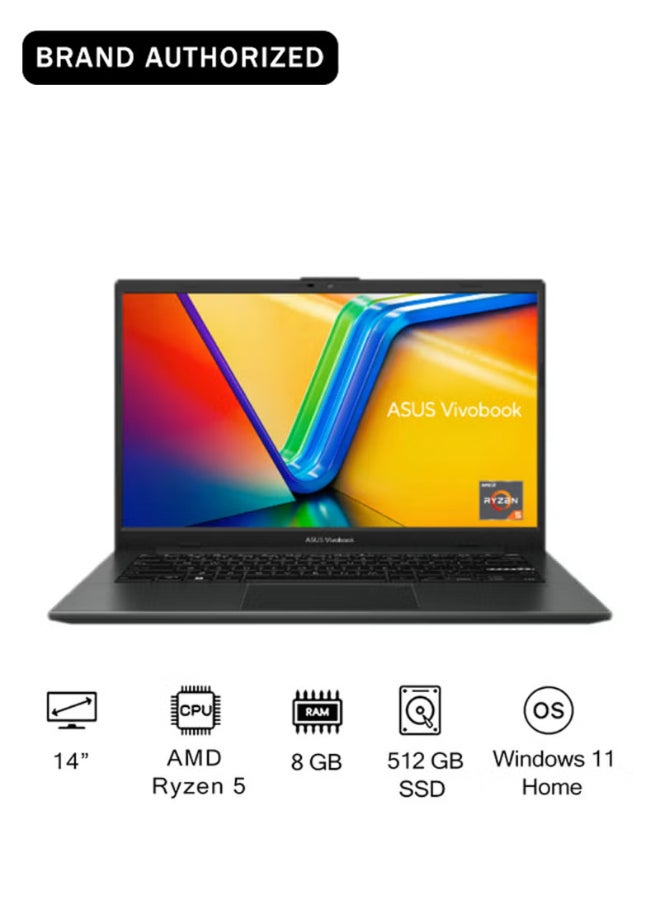 ASUS Vivobook Go Laptop With 14-Inch Full HD Display,AMD Ryzen 5 7520U Processor/8GB RAM/512GB SSD/AMD UMA Graphics/Windows 11 Home English Black - Image 1