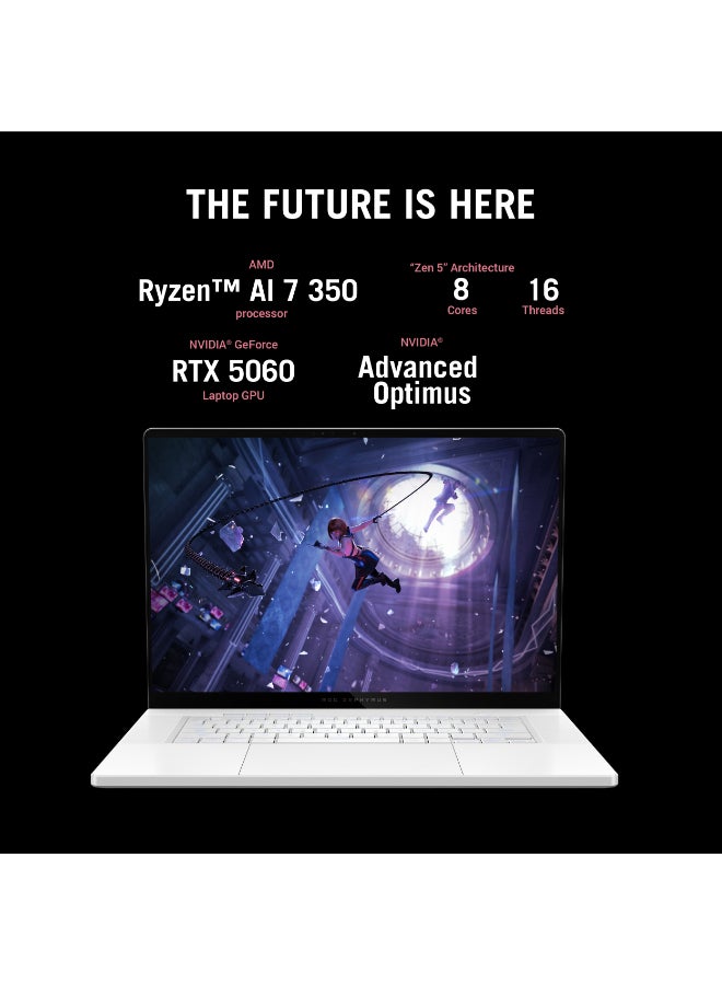 ROG Zephyrus Laptop With 16-Inch Full HD Display,AMD AI 7 350 Processor/32GB RAM/1TB SSD/Nvidia RTX 5060 Graphics/Windows 11 Home English Gray image 7