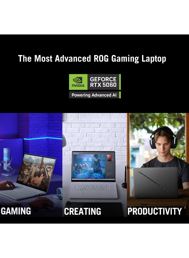 ROG Zephyrus Laptop With 16-Inch Full HD Display,AMD AI 7 350 Processor/32GB RAM/1TB SSD/Nvidia RTX 5060 Graphics/Windows 11 Home English Gray image 6