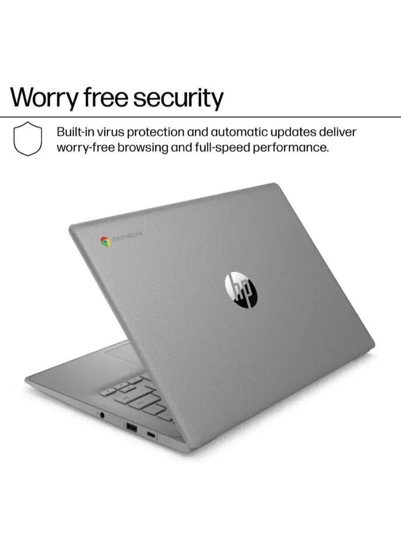 HP Chromebook, Intel Celeron N4500, 14-inch HD LED Display, 4GB RAM, 14a-ne1013dx, 64GB eMMC Storage, Intel UHD Graphics, Modern Grey, Lifetime Office English Modern Grey - Image 3