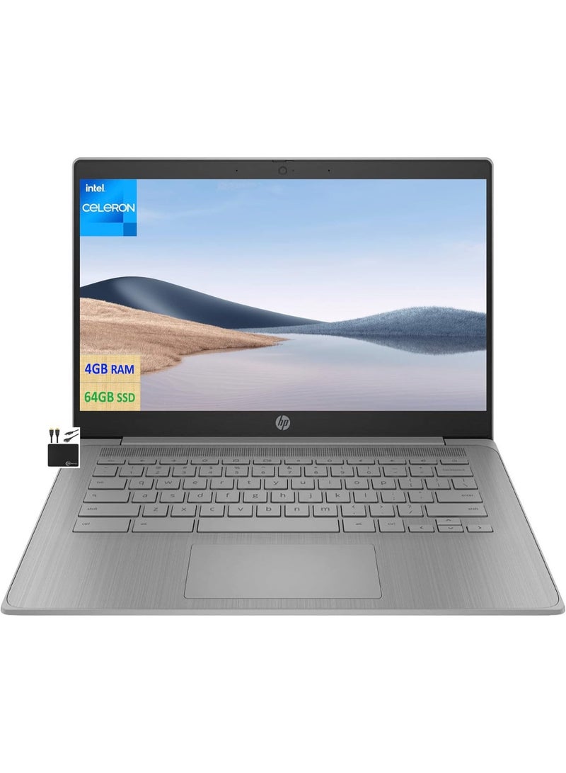 HP Chromebook, Intel Celeron N4500, 14-inch HD LED Display, 4GB RAM, 14a-ne1013dx, 64GB eMMC Storage, Intel UHD Graphics, Modern Grey, Lifetime Office English Modern Grey - Image 1