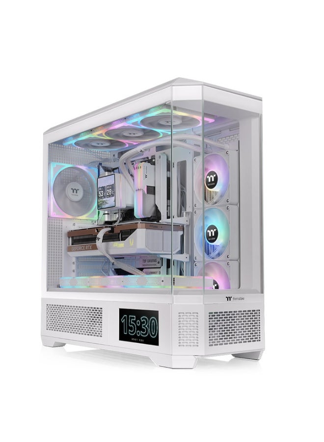Thermaltake View 600 TG Snow Full Tower PC Case – 4 Tempered Glass Panels, Up to 480mm GPU & 175mm CPU Cooler, 10 Fan or 360/420mm Radiator Support, USB 3.2 Gen 2 Type-C, HDD/SSD Storage, High Airflow, GPU Holder, LCD Panel Compatible | CA-11H-00F6WN-00 - Image 1