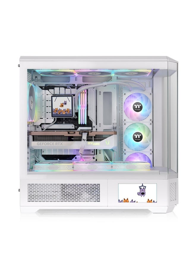 Thermaltake View 600 TG Snow Full Tower PC Case – 4 Tempered Glass Panels, Up to 480mm GPU & 175mm CPU Cooler, 10 Fan or 360/420mm Radiator Support, USB 3.2 Gen 2 Type-C, HDD/SSD Storage, High Airflow, GPU Holder, LCD Panel Compatible | CA-11H-00F6WN-00 - Image 2