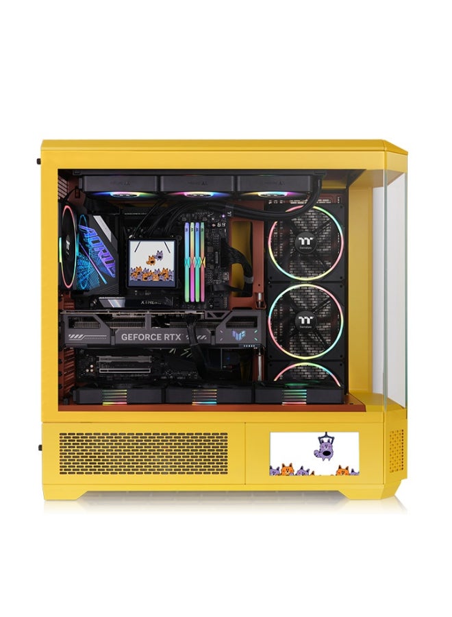 Thermaltake View 600 TG Butter Caramel Full Tower PC Case – 4 Tempered Glass Panels, Up to 480mm GPU & 175mm CPU Cooler, 10 Fan or 360/420mm Radiator Support, USB 3.2 Gen 2 Type-C, HDD/SSD Storage, High Airflow, GPU Holder, LCD Panel Compatible | CA-11H-00FMWN-00 - Image 2