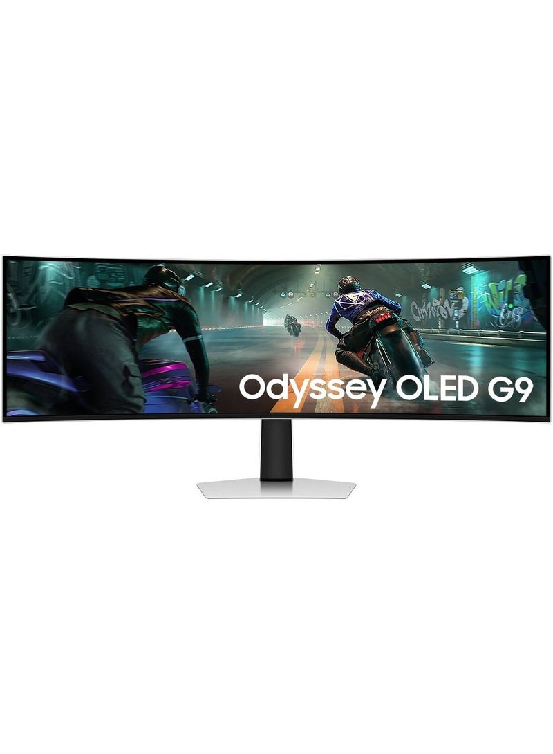 Samsung Odyssey G91SD G9 Gaming Curved Monitor, 49" OLED Display, DQHD Resolution, 144Hz Refresh Rate, 0.03ms Response Time, AMD FreeSync Premium Pro, White | LS49DG912SMXUE white - Image 1