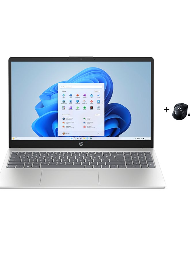 HP لابتوب 15-fd1052nx بشاشة 15.6 بوصة بدقة Full HD (1920x1080)، مع معالج Core 5 120U/ذاكرة RAM سعة 8GB DDR4/قرص SSD سعة 512GB/رسوميات Intel UHD/DOS (بدون ويندوز) - Image 1