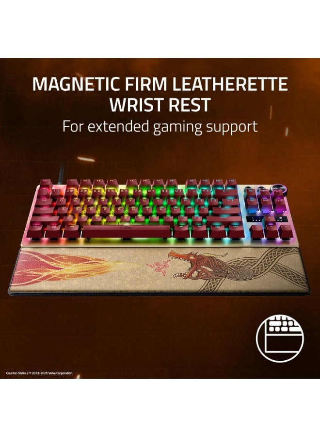 ريزر لوحة مفاتيح الألعاب Razer Huntsman V3 Pro TKL: مفاتيح بصرية تماثلية، ضغط سريع، تفعيل قابل للتعديل، مفاتيح وسائط وعجلة، أغطية مفاتيح PBT - إصدار Counter-Strike 2 - Image 3