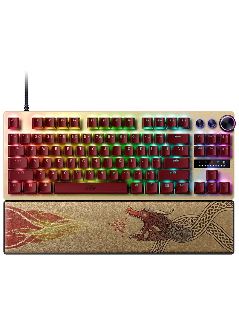 ريزر لوحة مفاتيح الألعاب Razer Huntsman V3 Pro TKL: مفاتيح بصرية تماثلية، ضغط سريع، تفعيل قابل للتعديل، مفاتيح وسائط وعجلة، أغطية مفاتيح PBT - إصدار Counter-Strike 2 - Image 1