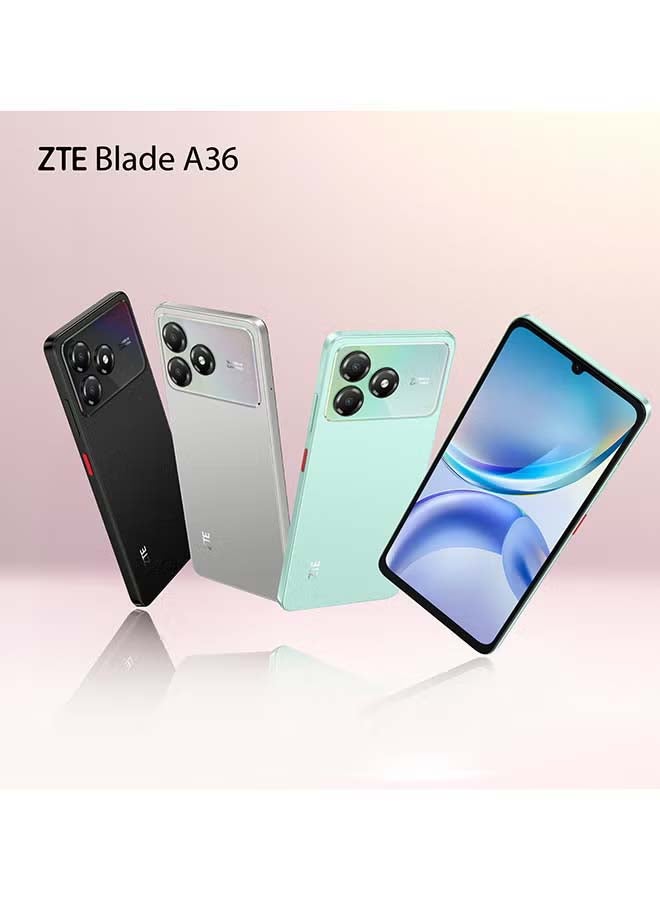 زد تي اي هاتف ZTE Blade A36 ثنائي الشريحة – أسود نيبولا – شاشة 6.75 بوصة بتردد 90 هرتز – 4GB+8GB ذاكرة عشوائية، 128GB تخزين – بطارية 5000mAh – كاميرا 13MP – معالج Unisoc T7200 – نسخة الشرق الأوسط – 4G + سماعة Riversong سلكية بيضاء مع جاك 3.5 مم - Image 5
