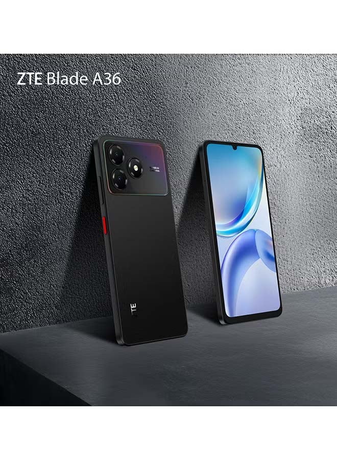 زد تي اي هاتف ZTE Blade A36 ثنائي الشريحة – أسود نيبولا – شاشة 6.75 بوصة بتردد 90 هرتز – 4GB+8GB ذاكرة عشوائية، 128GB تخزين – بطارية 5000mAh – كاميرا 13MP – معالج Unisoc T7200 – نسخة الشرق الأوسط – 4G + سماعة Riversong سلكية بيضاء مع جاك 3.5 مم - Image 3
