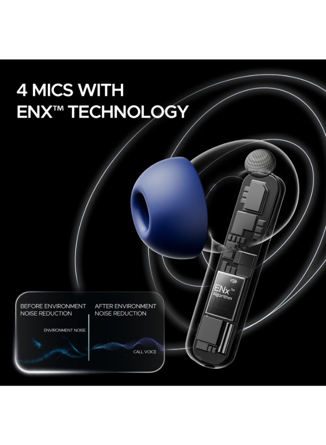 boAt Airdopes 121 Pro Plus,100H Battery,4Mics ENx,Low Latency,Fast Charge, LED Display, Stream Ad Free Music via App Support, Bluetooth in Ear Earbuds, TWS Ear Buds Wireless Earphones with mic (Blue) Blue - Image 3