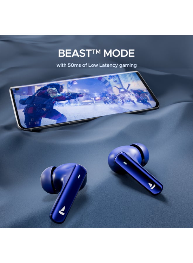 boAt Airdopes 121 Pro Plus,100H Battery,4Mics ENx,Low Latency,Fast Charge, LED Display, Stream Ad Free Music via App Support, Bluetooth in Ear Earbuds, TWS Ear Buds Wireless Earphones with mic (Blue) Blue - Image 5
