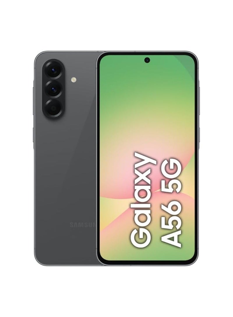 سامسونج هاتف Galaxy A56 5G بسعة 8GB RAM و128GB تخزين بلون جرافيت الرائع وشاشة كبيرة وعمر بطارية طويل و6 ترقيات لنظام التشغيل - النسخة الدولية - Image 1