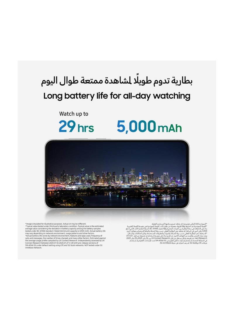سامسونج هاتف Galaxy A56 5G بسعة 8GB RAM و128GB تخزين بلون جرافيت الرائع وشاشة كبيرة وعمر بطارية طويل و6 ترقيات لنظام التشغيل - النسخة الدولية - Image 3