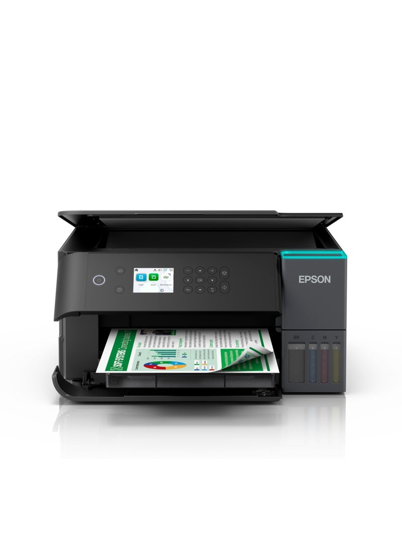 إبسون EcoTank L6370 A4 Wi-Fi Duplex All-in-One Ink Tank Printer, 1 Year Warranty Black - Image 1