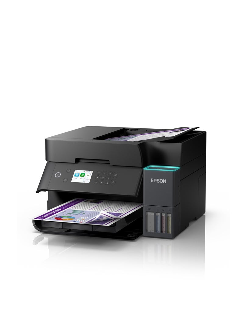إبسون EcoTank L6370 A4 Wi-Fi Duplex All-in-One Ink Tank Printer, 1 Year Warranty Black - Image 4