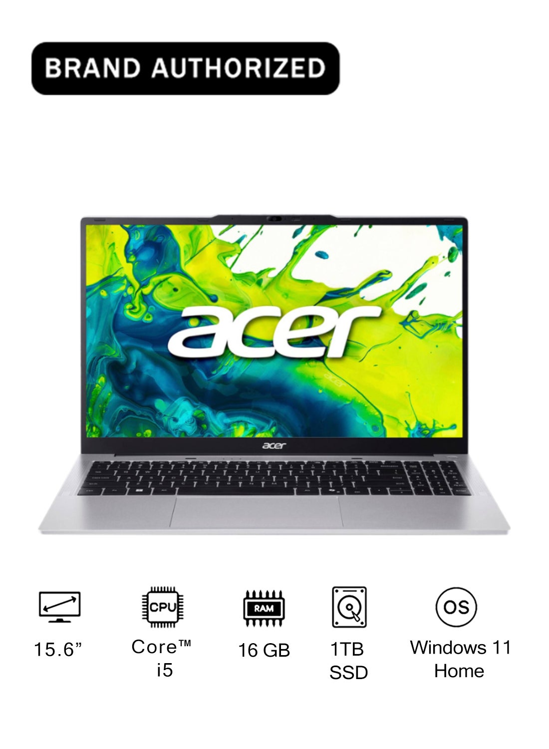 Aspire Lite Laptop With 15.6-Inch FHD Display, Core i5-13420H Processor/16GB RAM/1TB SSD/Integrated Graphics/Windows 11 Home English/Arabic silver