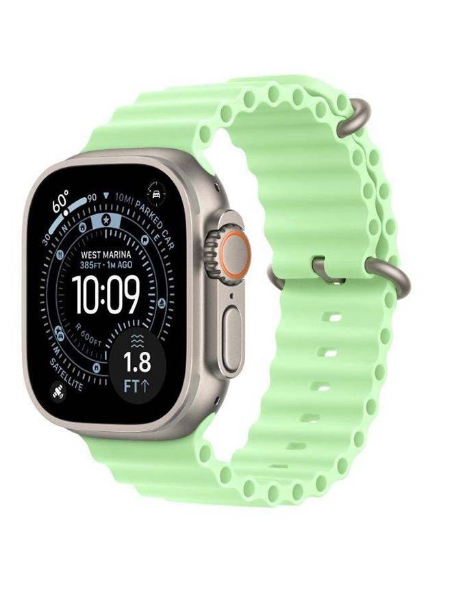 ابل  49mm Neon Green OceanBand Extension Natural Titanium Finish Neon Green Natural Titanium - Image 1