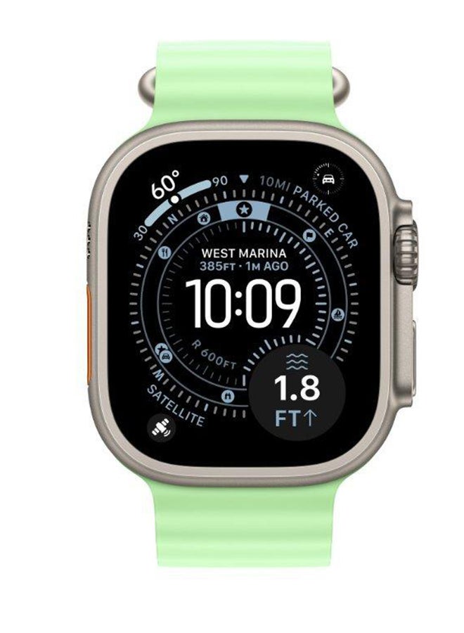 ابل  49mm Neon Green OceanBand Extension Natural Titanium Finish Neon Green Natural Titanium - Image 2