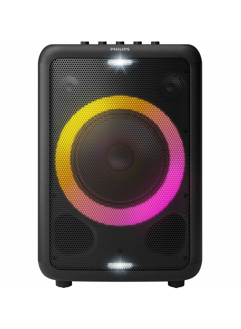 Philips Partbox Speaker Tax5206 Output 80W Playtime Up To 14 Hours Karaoke Features, Guitar And Microphone Input Party Lights And Wheeled Cart Design Black - Image 5