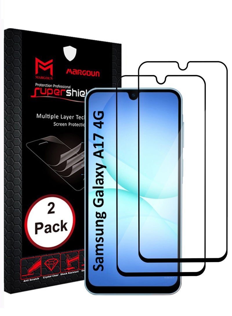 MARGOUN 2 Pieces Full Coverage 3D Screen Protector for Samsung Galaxy A17 Dual SIM 4G – 6GB RAM / 128GB Storage Clear-2 - Image 1