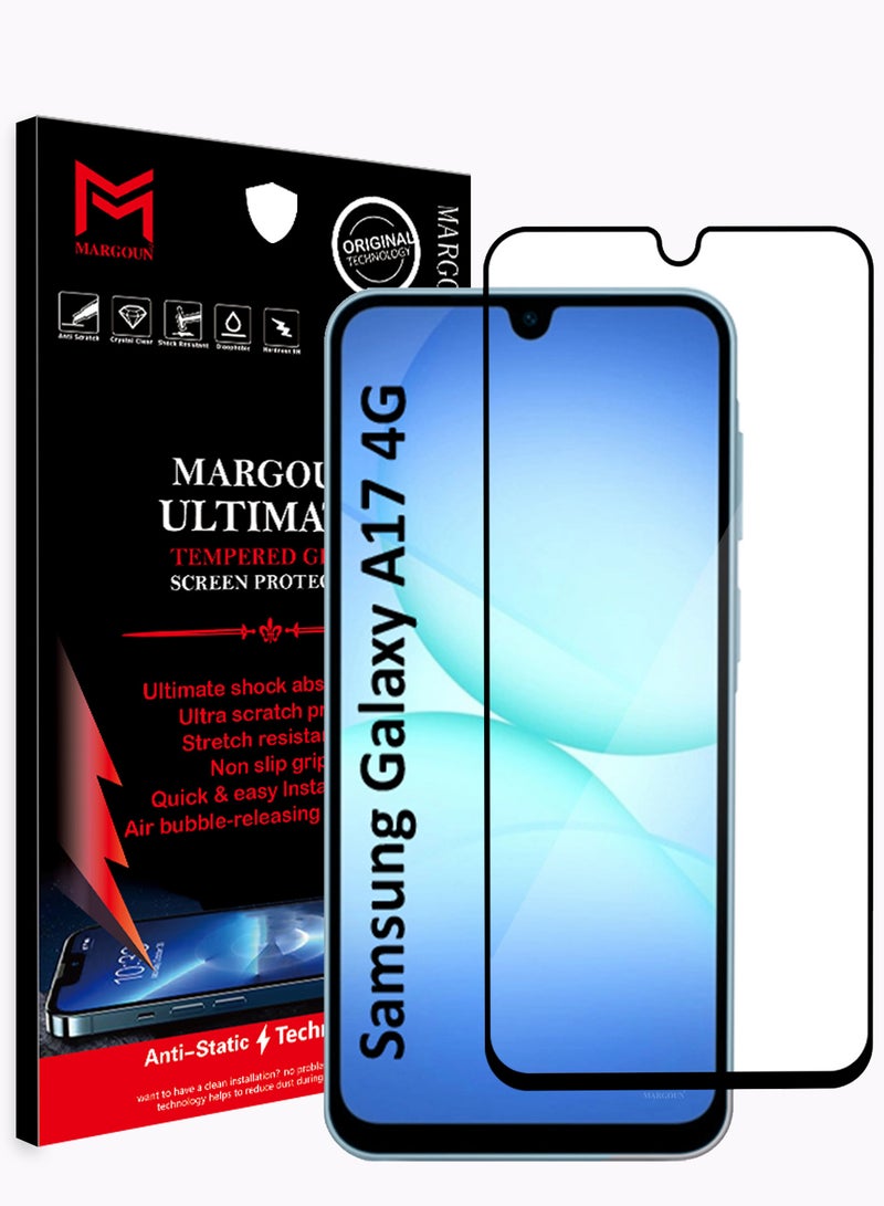 MARGOUN Full Coverage 3D Screen Protector for Samsung Galaxy A17 Dual SIM 4G – 6GB RAM / 128GB Storage Clear-1 - Image 1