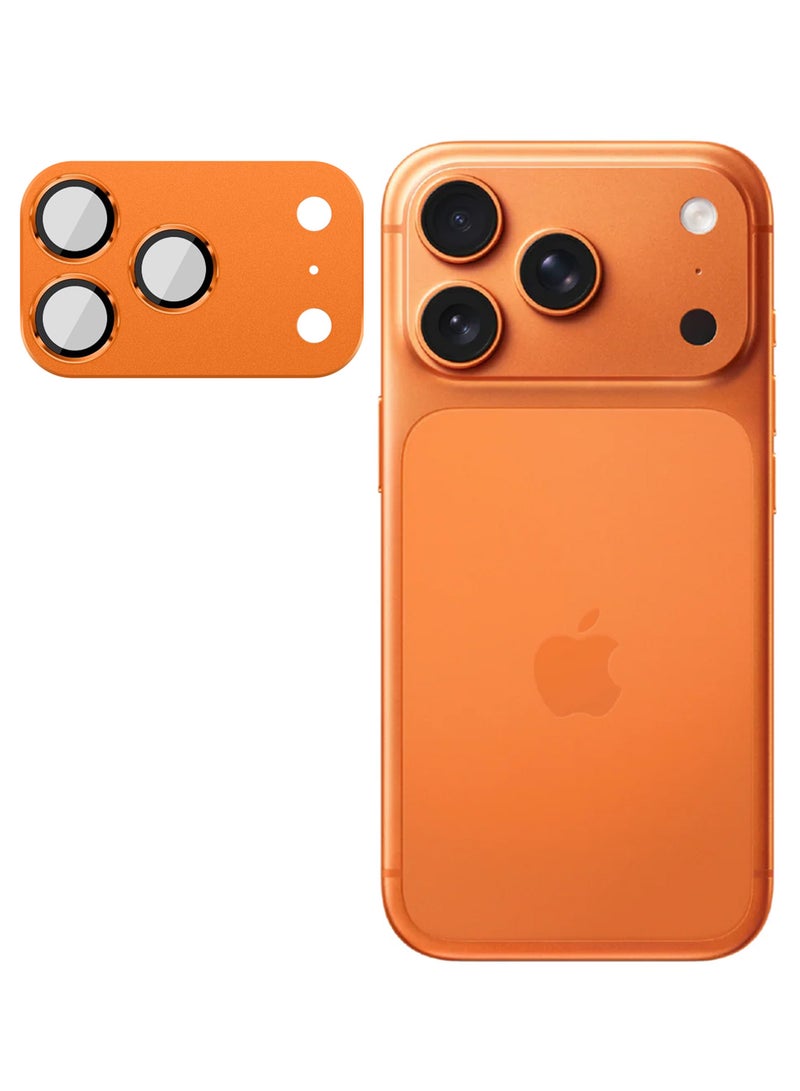 MARGOUN Full Camera Lens Shield Metal Frame 9H Glass Protector for iPhone 17 Pro Max - Cosmic Orange - Image 1