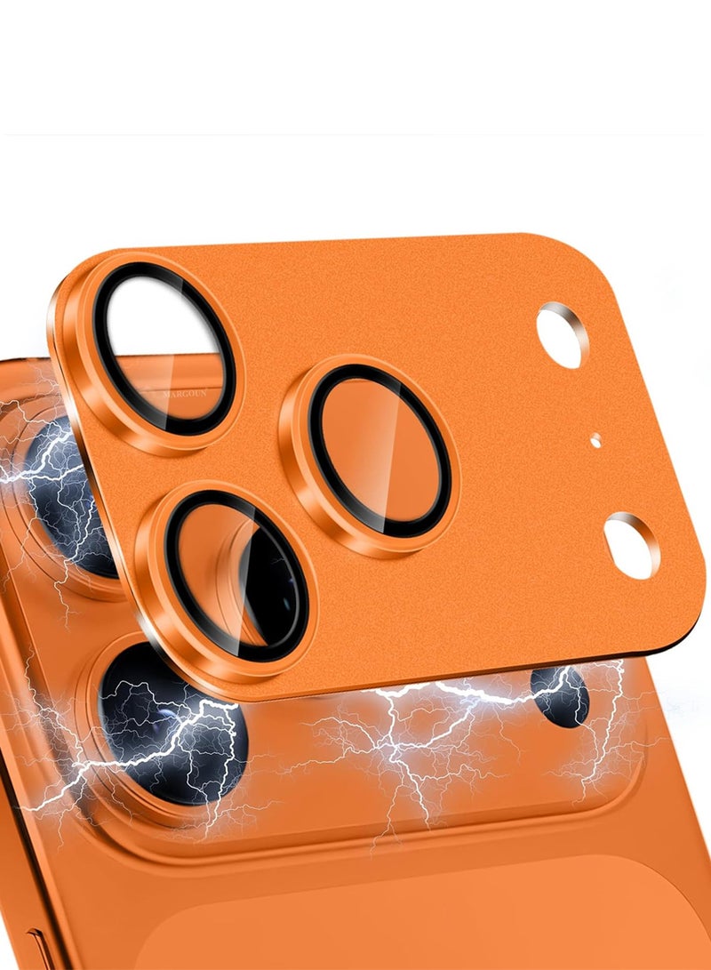 MARGOUN Full Camera Lens Shield Metal Frame 9H Glass Protector for iPhone 17 Pro Max - Cosmic Orange - Image 3