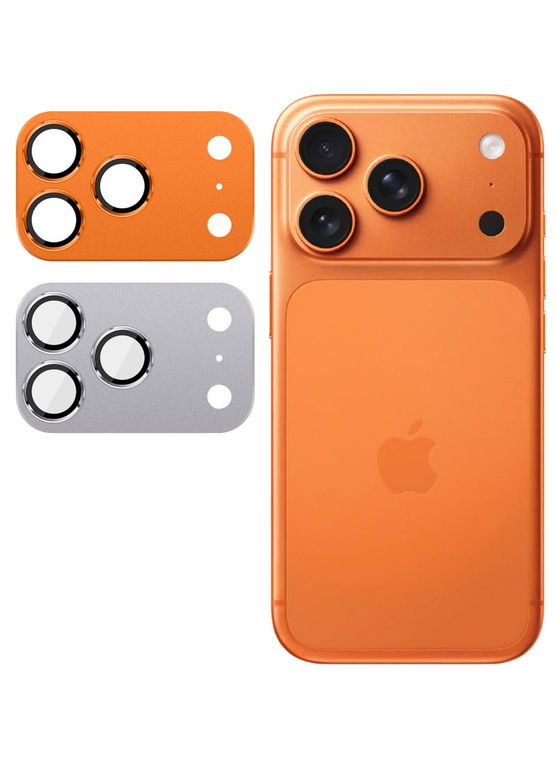 MARGOUN 2Pieces Full Camera Lens Shield Metal Frame 9H Glass Protector for iPhone 17 Pro Max - Multicolour - Image 1