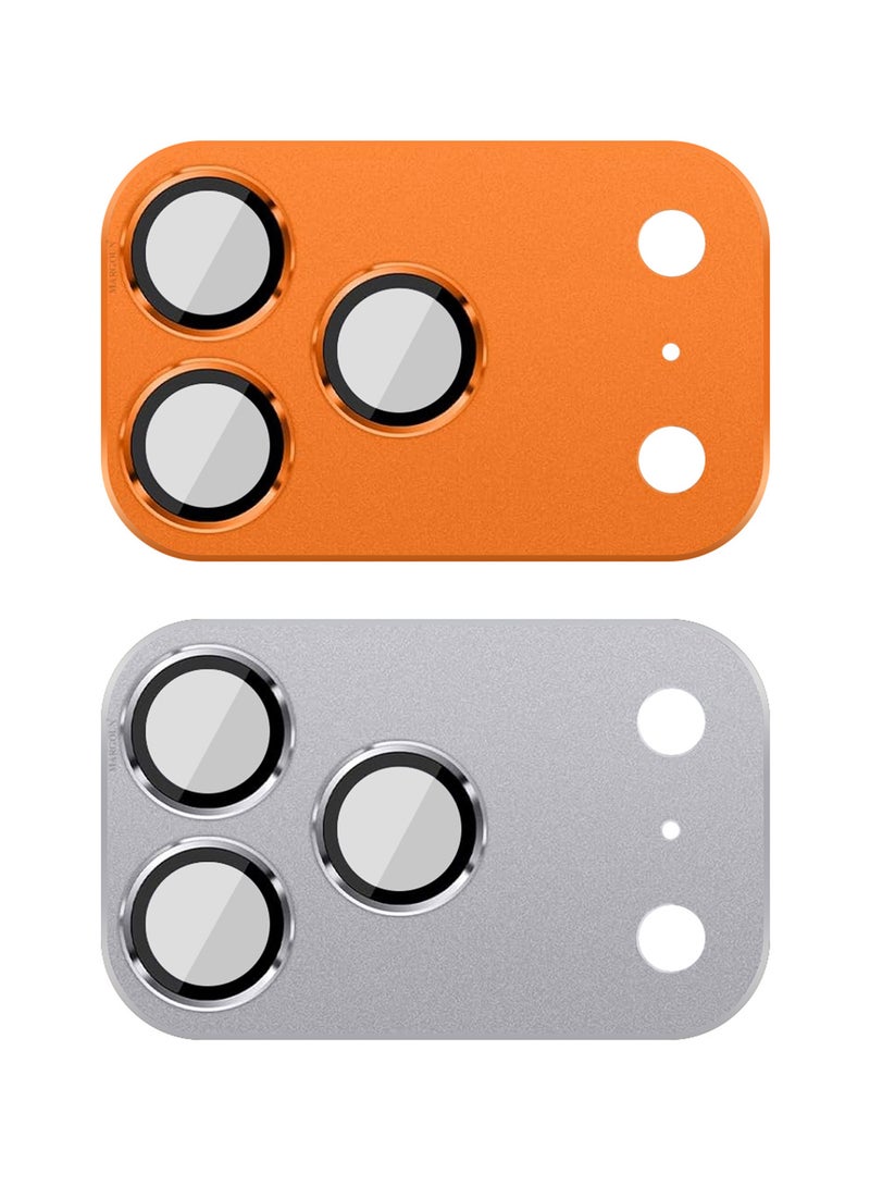 MARGOUN 2Pieces Full Camera Lens Shield Metal Frame 9H Glass Protector for iPhone 17 Pro Max - Multicolour - Image 4